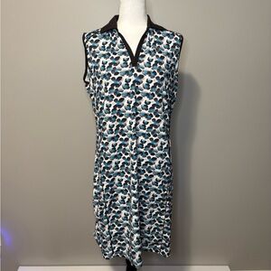 Cracked Wheat Sleeveless Jersey Golf Dress Black Blue White